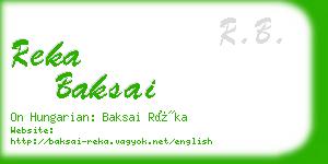 reka baksai business card